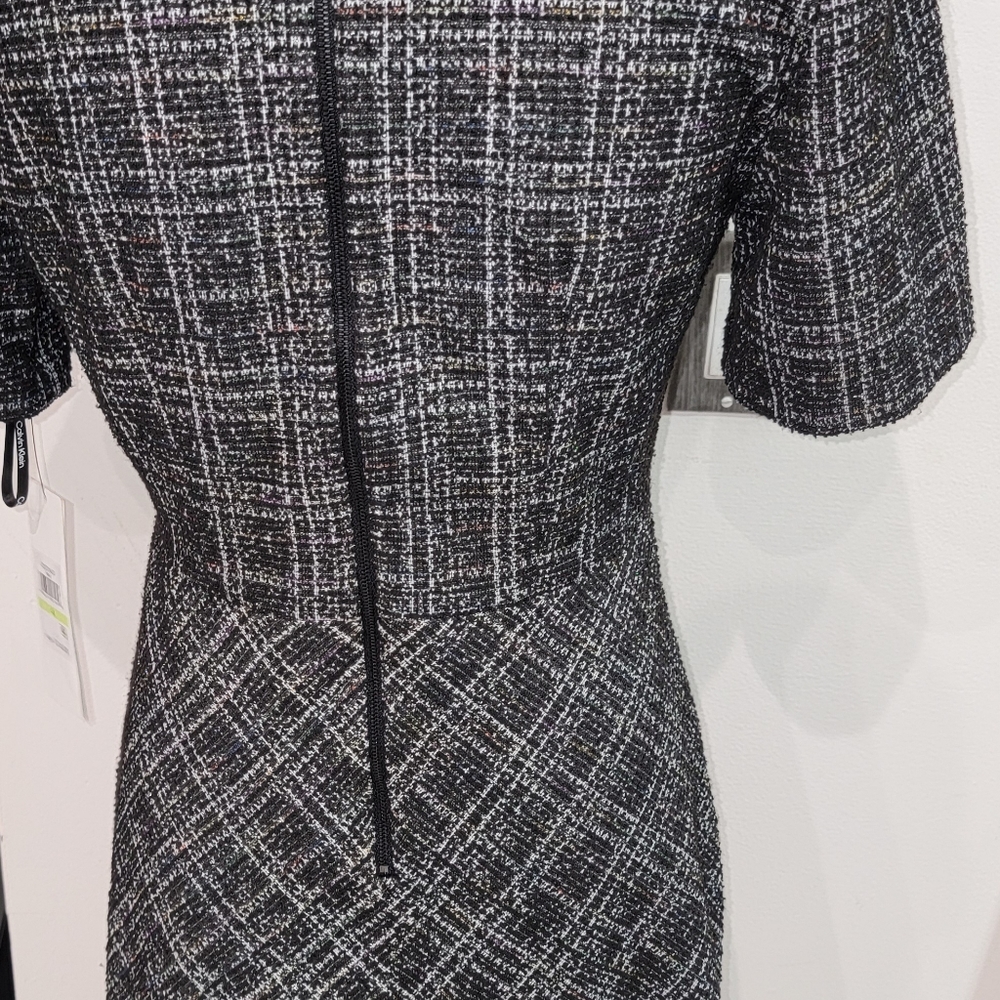 Calvin Klein Tweed Black Short Sleeve Dress - Picture 4 of 8
